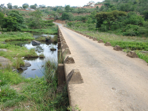 A bridge built for seasonal flooding.